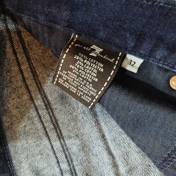 7 For All Mankind Dark Wash Flared Bootcut Jeans - Size 32 - Picture 7 of 10